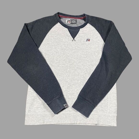 RUSSEL Premium Fleece Men Pullover Long Sleeve Sweatshirt Gray Size Small - Picture 1 of 5
